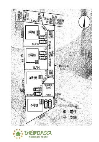 【区画図】 | 茨城町長岡第4　新築戸建　1号棟 | 陽当たり良好で、昼間は電気いらず。