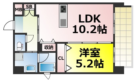 【間取り】 | フェリーチェ難波 仲介手数料無料