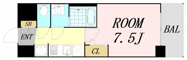 プレサンス堺筋本町センティス　仲介手数料無料の間取り