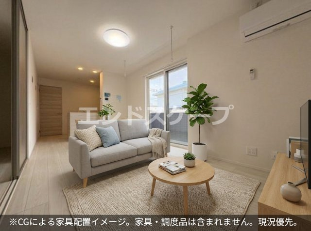 D-ROOM台新田町の居間・リビング|家具はCGのイメージ画像になります。※実際に家具は付いておりません。