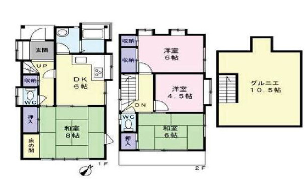 貸家　東村山市久米川町の間取り