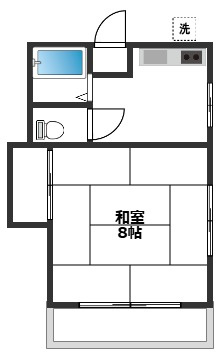 府中市多磨町２丁目のアパートの間取り|左右反転タイプ