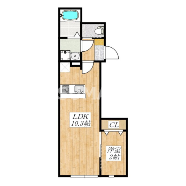 KEIAI RESIDENCE 西大宮Ⅱの間取り|南東向きの角部屋です