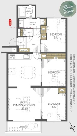 上田東町住宅三号棟の間取り
