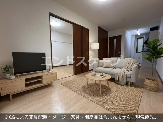 アベーテ・カーサ　Ⅱの居間・リビング|家具はCGのイメージ画像になります。※実際に家具は付いておりません。