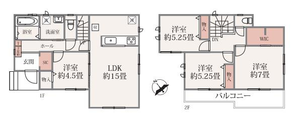 水戸市曙町1番　新築戸建の間取り