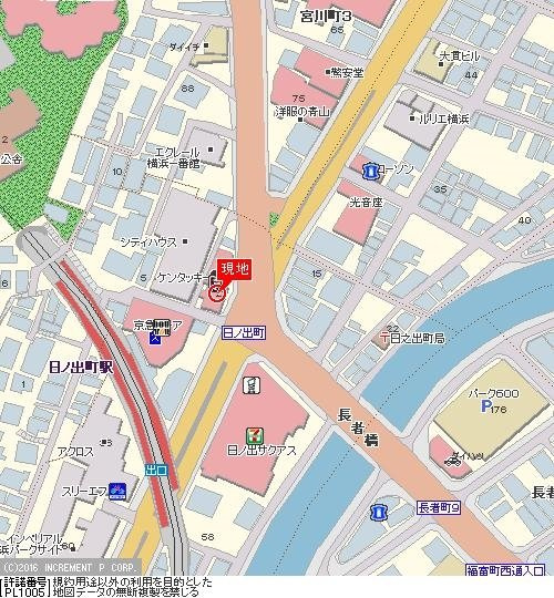 スカイコート横浜日ノ出町の地図