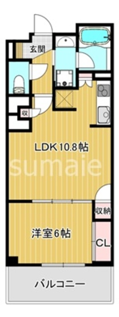 ドゥーエ大宮の間取り|南向きです