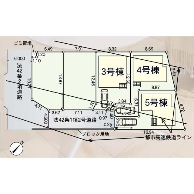 市川市大和田　第４の区画図
