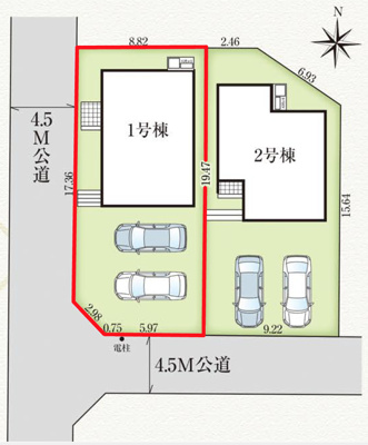 【区画図】 | ＧＲＡＦＡＲＥ　福島市御山　1号棟 | ★内覧予約でブランド米2kg★