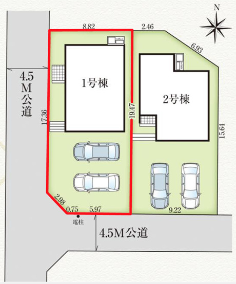 【区画図】 | ＧＲＡＦＡＲＥ　福島市御山　1号棟 | ★内覧予約でブランド米2kg★