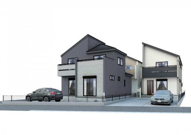 ブルーミングガーデン　千葉市稲毛区園生町２期３棟／２期１号棟の外観パース|完成予想パース