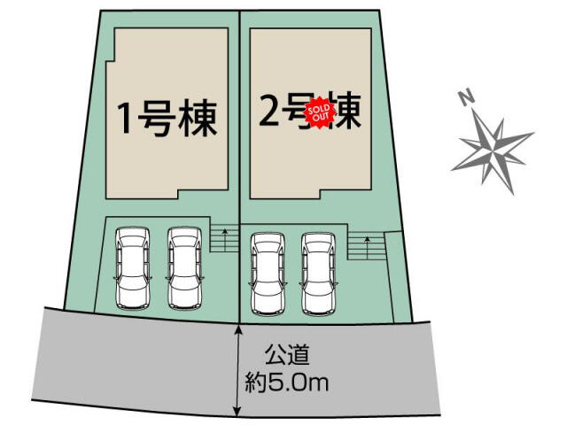 ブルーミングガーデン　千葉市若葉区千城台西１丁目２棟／１期１号棟の区画図