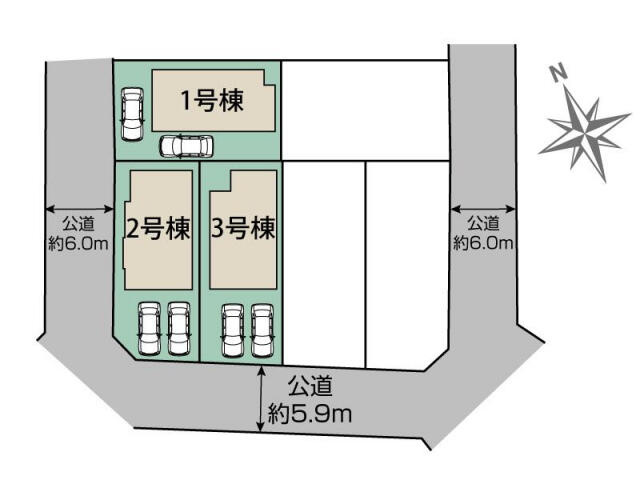 ブルーミングガーデン　千葉市緑区あすみが丘８丁目６棟／１期２号棟の区画図