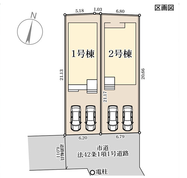 リーブルガーデン／東区小山2丁目／1号棟の区画図
