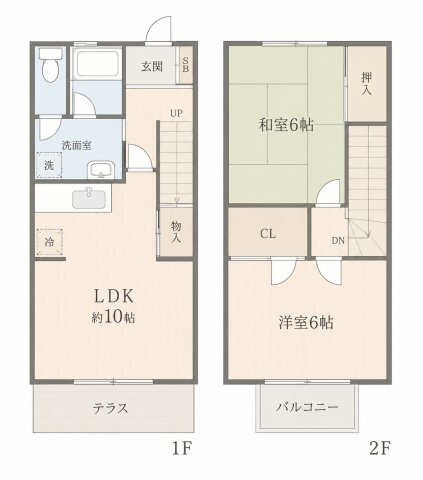 【間取り】 | 西都賀豊田メゾネット