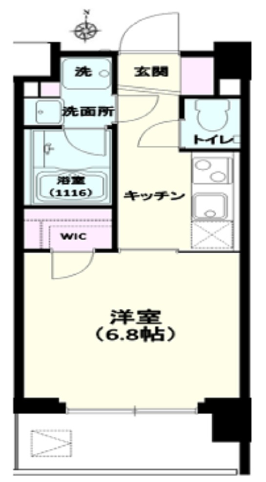 L’axe大鳥居の間取り|洋室6.8帖ウォークインクローゼット付バストイレ別トイレと洗面所も分かれてます！