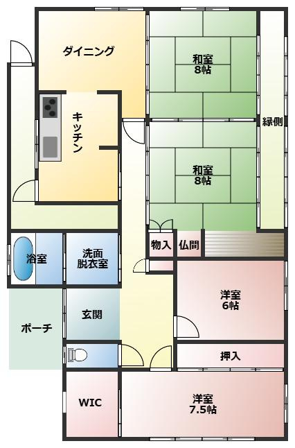 都城市千町の中古一戸建の間取り