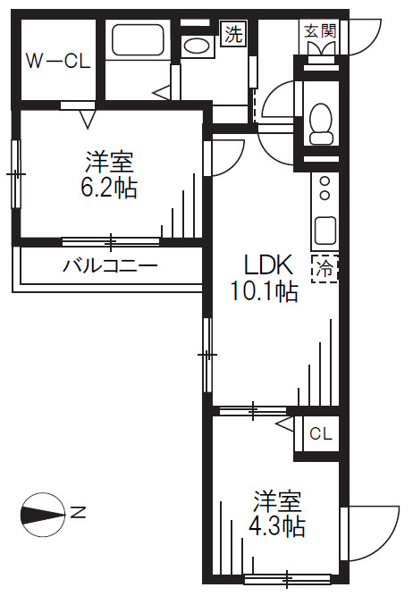エルファーロ中野新井薬師の間取り