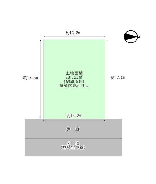 大庄西町　新築戸建用土地の土地図