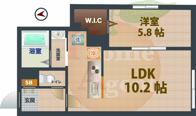 【間取り】 | アクロスアベニュー中野新井 | 1LDKのお部屋です。