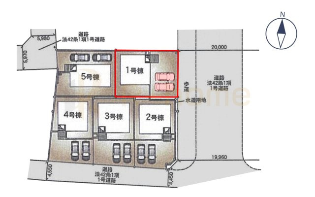 龍ケ崎市白羽第11　新築戸建て　1号棟の区画図|大きなお買い物だからこそ、メリット・デメリットを伝えさせて頂きます。
R-homeにお任せください♪