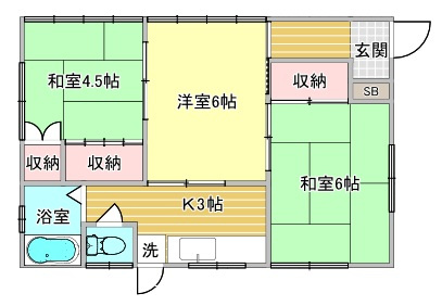 泉馬場貸家の間取り