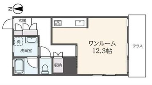 調布市富士見町１丁目のアパートの間取り