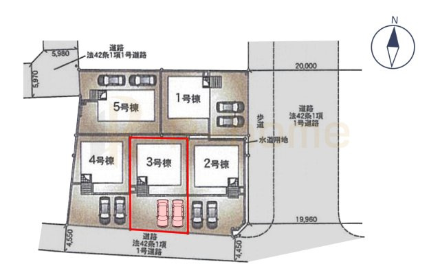 龍ケ崎市白羽第11　新築戸建て　3号棟の区画図|大きなお買い物だからこそ、メリット・デメリットを伝えさせて頂きます。
R-homeにお任せください♪