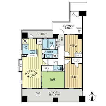 ライオンズマンションセントワーフ横濱の間取り
