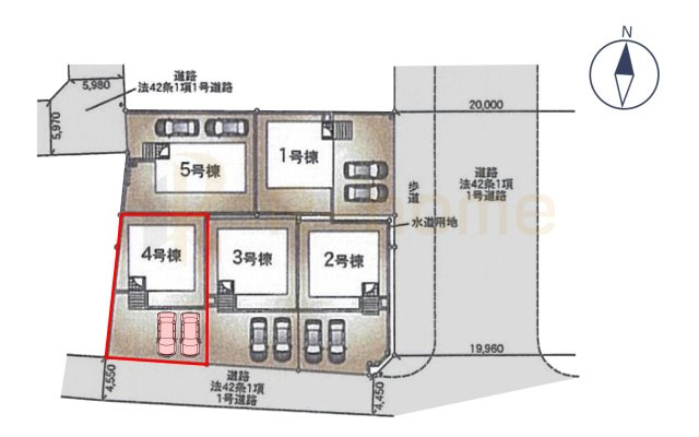 龍ケ崎市白羽第11　新築戸建て　4号棟の区画図|大きなお買い物だからこそ、メリット・デメリットを伝えさせて頂きます。
R-homeにお任せください♪