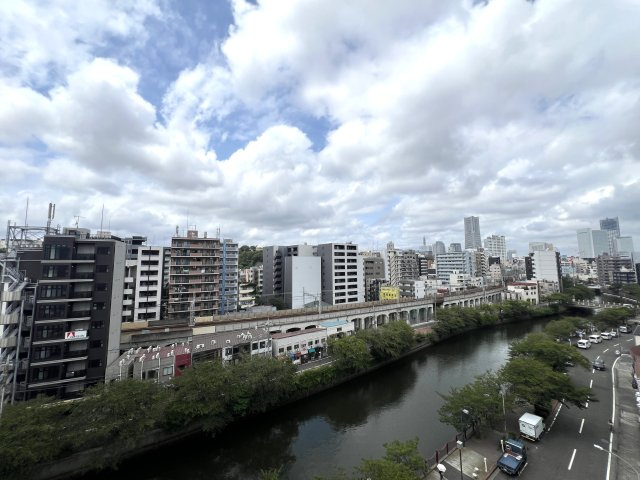 バルコニーから四季を感じる大岡川を一望♪春の桜並木は圧巻☆朝まず外を眺めるのが習慣化しちゃいそうでコワい！！身も心もレインボーになれる【伊勢佐木町レインボーマンション】リノベーションの展望