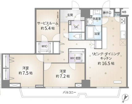 バルコニーから四季を感じる大岡川を一望♪春の桜並木は圧巻☆朝まず外を眺めるのが習慣化しちゃいそうでコワい！！身も心もレインボーになれる【伊勢佐木町レインボーマンション】リノベーションの間取り