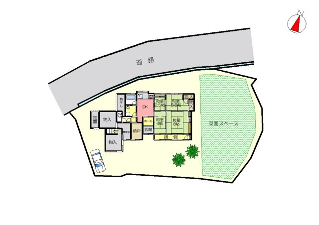 丹波市春日町栢野の中古一戸建の区画図