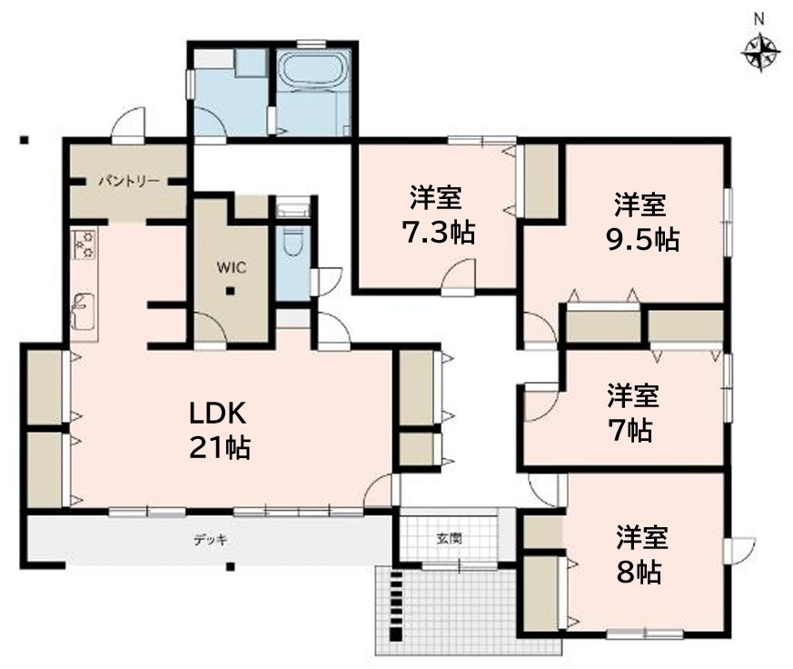 安曇野市豊科高家　中古住宅の間取り