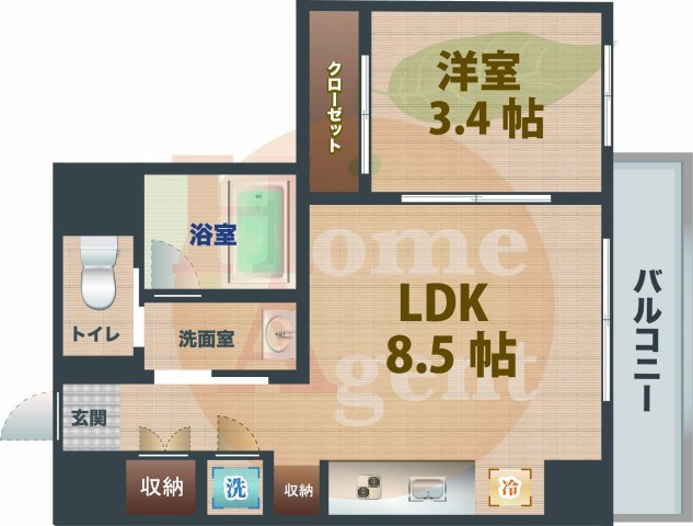 【間取り】 | LEXIA | 1LDKのお部屋です。