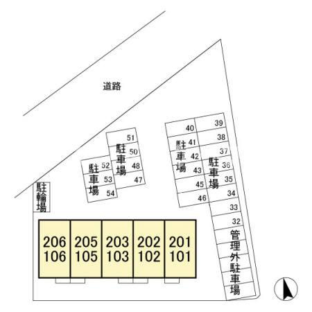 ミッドパレス市場町　Ⅱの区画図|高崎、前橋、伊勢崎エリアのお部屋探しはエンドスケープまで！お客様の理想お聞かせ下さい♪