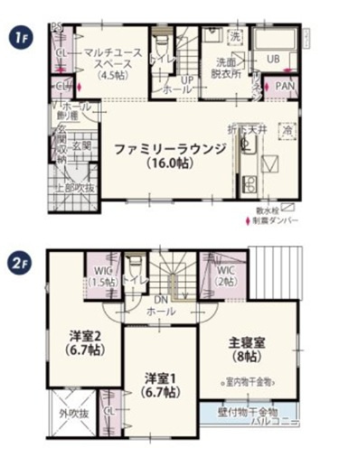 古河市雷電町　第２期　全2邸の間取り|〇3LDK〇
全居室南向き！
マルチユーススペース付き♪