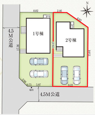 【区画図】 | ＧＲＡＦＡＲＥ　福島市御山　2号棟 | ★内覧予約でブランド米2kg★