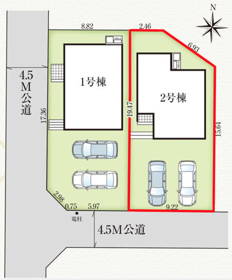 【区画図】 | ＧＲＡＦＡＲＥ　福島市御山　2号棟 | ★内覧予約でブランド米2kg★
