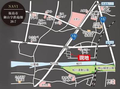 【地図】 | ＧＲＡＦＡＲＥ　福島市御山　2号棟 | ★内覧予約でブランド米2kg★