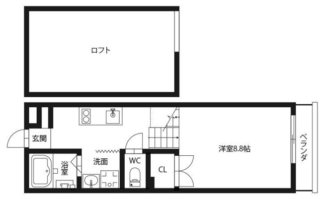 ピーススクエア住吉Bの間取り
