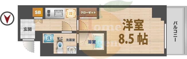 【間取り】 | SYFORME　NAKANO-SAKAUE | 1Kのお部屋です。