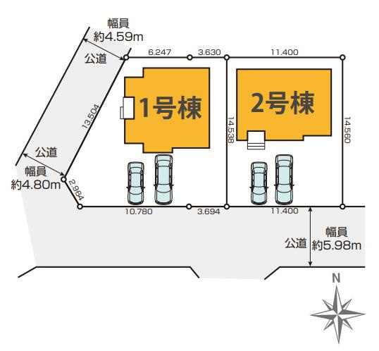 水戸市見川3期　新築戸建　2号棟の区画図