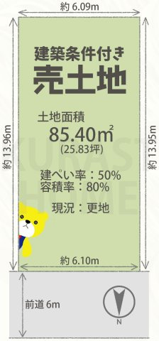 京都市西京区川島調子町　建築条件付き土地の土地図