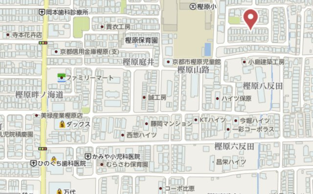 京都市西京区川島調子町　建築条件付き土地の地図