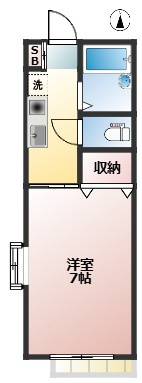 ホワイトバーチ　駅近　バストイレ別　TVドアフォンの間取り