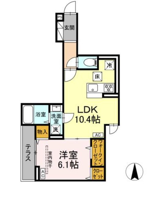 川崎市多摩区中野島５丁目のアパートの間取り