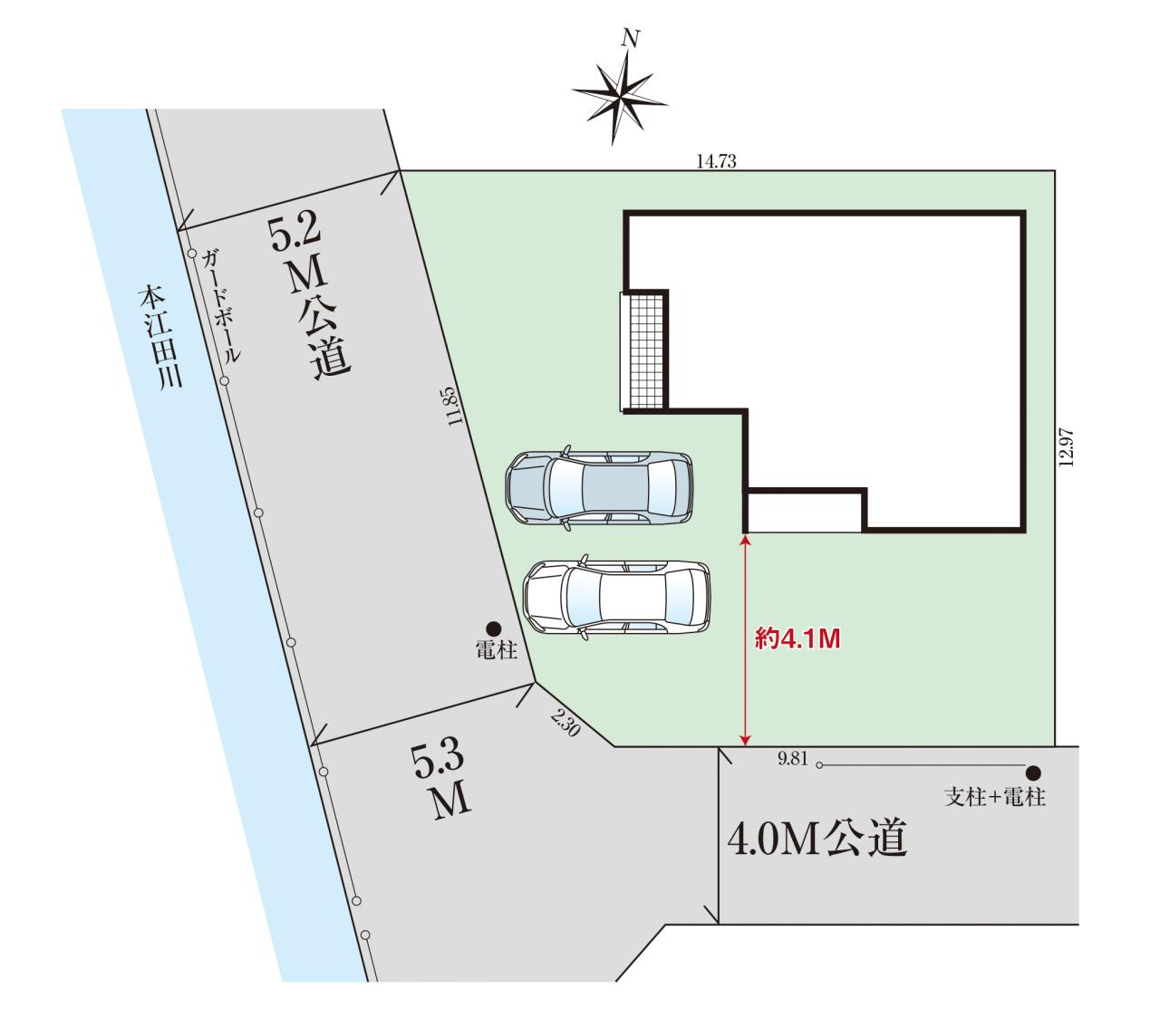 介良乙　12期1棟1　新築戸建　の区画図|土地面積166.78㎡　（約50.45坪）