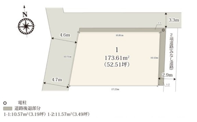 筑西市甲　第１期　全1邸の区画図|区画図